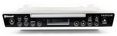PROSCAN ELITE PKCR2713AMZ Under Counter CD Player with Clock Radio and Bluetooth, Silver