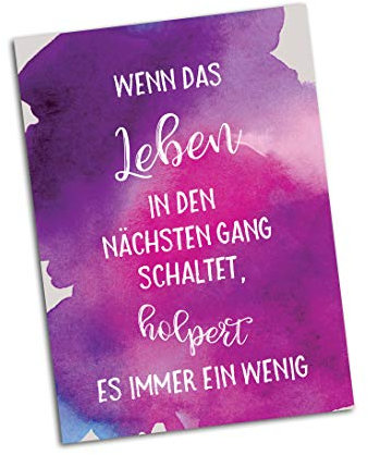 Nastami Postkarte Spruch Wenn das Leben in den nächsten Gang schaltet Postkarte Sprüche DIN A6 Postkarten Sprüche