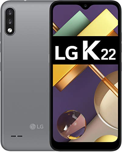 LG K22 smartphone Dual SIM, Doppia fotocamera, Display 6.2'', Obiettivo Macro, Batteria 3000mAh, Quad-core, 32GB/2GB, Android 10, Titan [Italia]