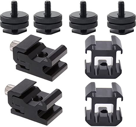 Tiuxiu 8 Piezas Zapata De Montaje Universal Aleación De Aluminio Portátil Flash De La Cámara Cámara SLR Adaptador De Zapata Adecuado Para Cámara Deportiva Cámara Digital SLR