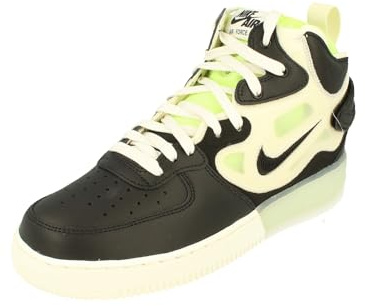 Nike Air Force 1 Mid React Herren Trainers DQ1872 Sneakers Schuhe (UK 8.5 US 9.5 EU 43, Sail Black Ghost Green 100), Segel Schwarz Geist Grün 100, 43 EU