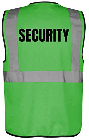 Fassbender-Druck WARNWESTEN - Sicherheitsweste GRÜN mit Taschen und Reißverschluss nach EN ISO 20471 zertifiziert - Warn Weste für SECURITY - Unisex mit hochwertigem Reflektorstreifen