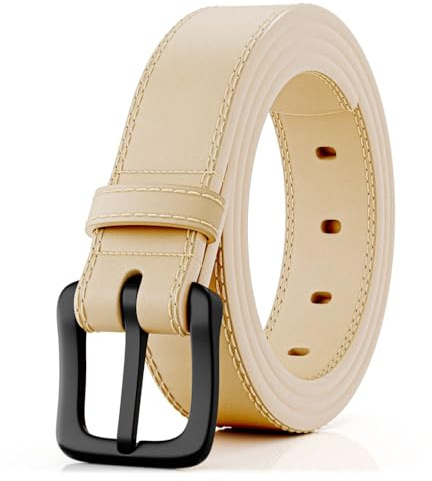 ITAY Metal Free Hypoallergenic Leather TSA Belt Strap, Adjustable Nickel Free Mens Belt, Non Metal Belts for Men, Strudy Airport Friendly TSA Belts for Men