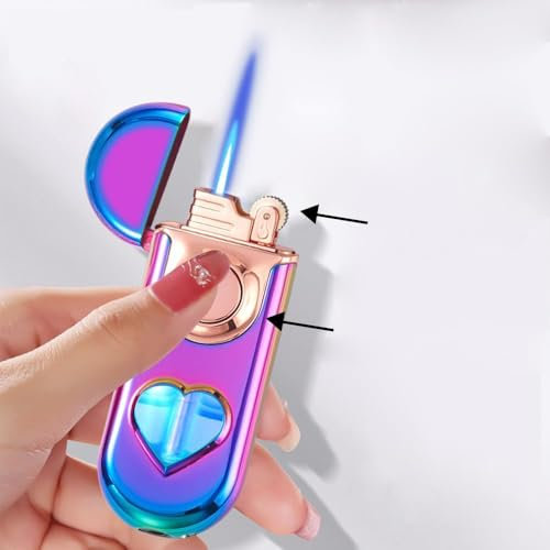 lighter Accendino barche, barche, barche, vento, benzina durevoli accendini color fiamma (a colori)