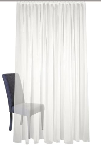 HOME WOHNIDEEN Fertigstore SABLIO Uni, Faltenband, weiß oder wollweiß, versch. Größen, Farbe:wollweiß, Größe:175 x 450 cm