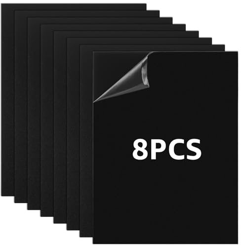 DAJAVE Lot de 8 plaques acryliques noires A4 - 20 x 30 x 3 mm - En plastique acrylique - 3 mm - Pour affichage, cadre photo, peinture