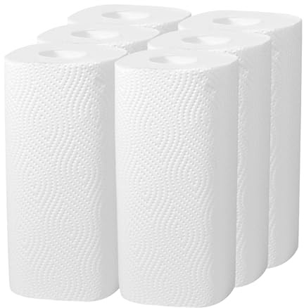 Essuie-tout, ultra-absorbant, 6 rouleaux, 95 feuilles par rouleau, 2 couches de papier hygiénique jetable en fibre de bambou, 100% bois vierge