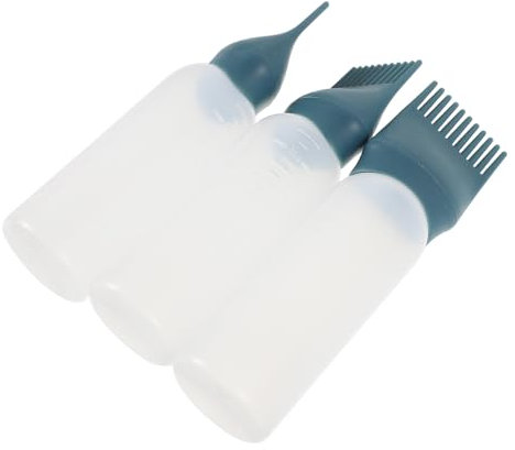 VICASKY 3pcs Hair Dye Bottle Plastic Applicator Comb for Scalp Oiling Hair Treatment