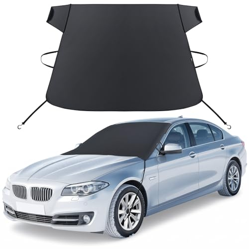 Coverado Windshield Cover for Ice and Snow, Durable 600D Oxford Fabric Waterproof Heavy Duty, Winter Windshield Frost Protector for Most Cars, SUVs, Trucks, Medium (67''x47'')