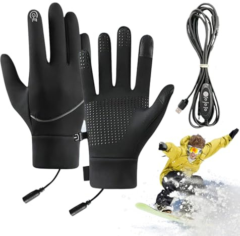 Gants chauffants électriques USB imperméables, gants chauffants pour hommes, mitaines avec température réglable pour course, chasse, pêche en plein air, travail, conduite, jardiniers âgés, ski
