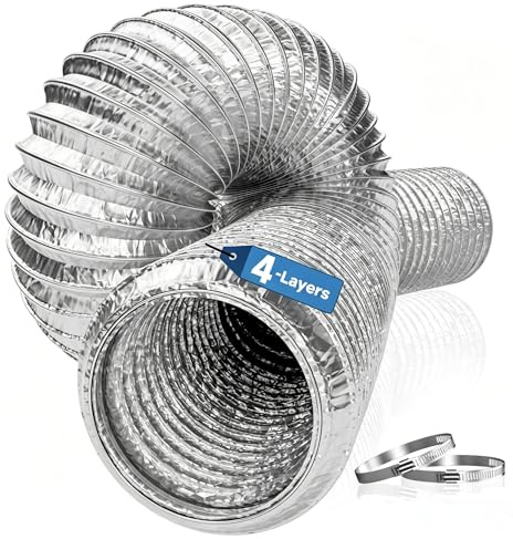 Hon&Guan Ø150mm X 5m Manguera de Ventilación de Aluminio Tubo Salida Aire