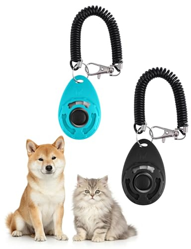 Acual 2 Clicker Perro Adiestramiento con Correa Grande para Perros y Gatos