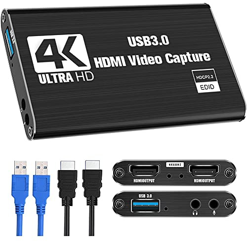 Tuidzljd Scheda di Acquisizione Video, Scheda di Acquisizione Switch per Switch, 4K 1080P 60FPS per Registrazione Video nel Streaming per/DSLR/Fotocamera