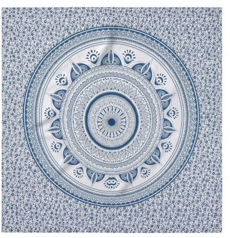 SaoTi Toalla Playa Gigante 210 x 240 cm Mandala Multiusos India - Toalla Algodon Playa Ligera Compacta - Toalla Playa Antiarena Piscina - Manta Algodon Sofa Decorativa (Azul-Verde)