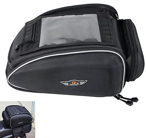 NATGIC - Borsa da serbatoio per motocicli resistente all'acqua, borsa da viaggio, borsa da allenamento da viaggio, borse da corsa, zaino multifunzione - nero