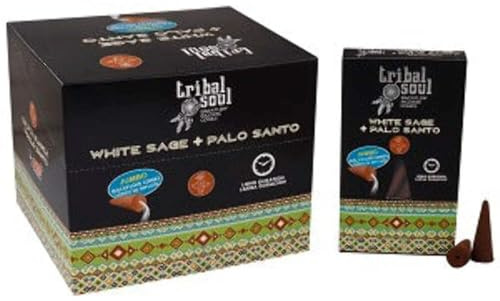 Tribal Soul Coni di incenso a riflusso salvia bianca e Palo Santo – 1 confezione