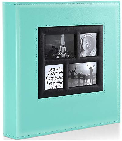 Benjia Photo Album 1000 Pockets 6x4 Photos, Extra Large Size Leather Cover Slip in Wedding Family Photo Albums that Holds 1000 6x4 / 10x15cm Photos Teal …