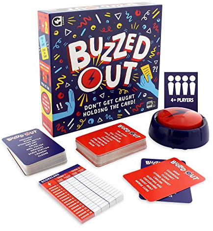 Ginger Fox Buzzed Out Card Game | Describe Guess Win | Beat the Buzzer | Fast-Paced Family Party Game Night | Ages 14+ | 4+ Players