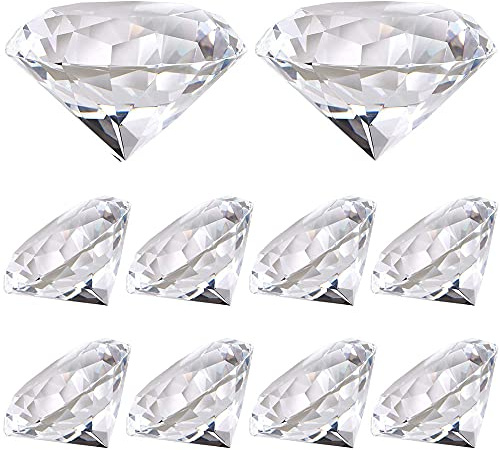 GZGXKJ 10 Pezzi Diamante Sintetico Artificiale Cristallo Pietra Fermacarte