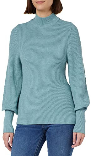 ONLY Women's ONLLESLY L/S Ballon EX KNT Pullover Sweater, Smoke Blue/Detail:Melange, S