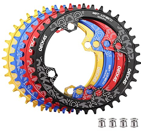 DJC Bike Chainring 104mm BCD Round/Oval MTB 104BCD 7/8/9/10/11/12 Speed Narrow Wide Tooth Aluminum 7075 Super Lightweight 30T 32T 34T 36T 38T 40 42 DH XC Trail Fat Bike ebike (1# Round Black, 32T)