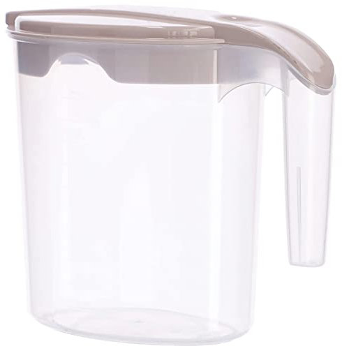 KOTARBAU® Jarra de agua 1 litro, Jarra de plástico con pico vertedor, Jarra de agua con tapa, Jarra para servir medidas, Jarra medidora
