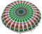 Runder Mandala-Boden-Kissenbezug, Sitzkissen, Überwurf, Ottomane, Pouf-Bezug, Pom-Pom-Kissenbezüge, Hippie, dekorativ, Bohemian-Boho-Indianer, 56,9 cm (22 Zoll) (Grün / Weiß)