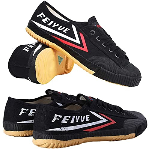 Scarpe Arti Marziali Tai-Chi Kung Fu Sneakers Unisex in Tela Anti-Slip acrobatica (Nero, Numeric_36)