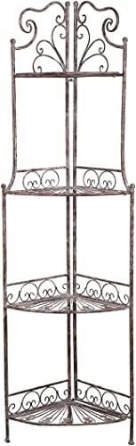 Biscottini Etagere Smidesjärn Balkong 155x32x46 cm | Hylla för utomhus- och inomhusväxter