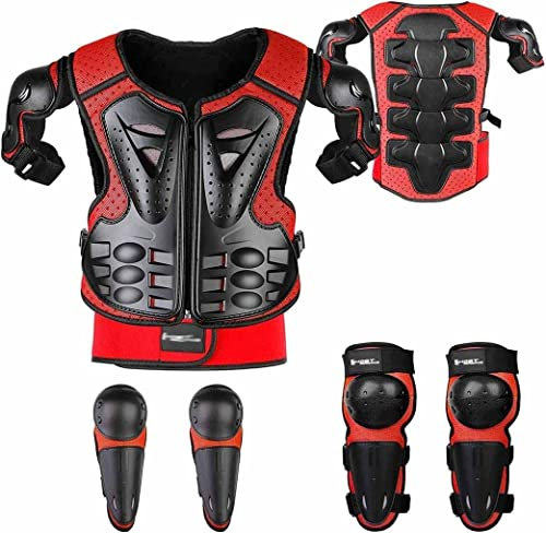 Équipement De Protection De Moto pour Enfant, 5 PièCes GenouillèRe Respirante CréAtive Equipement Moto Cross Enfant pour Tout-Terrain, Cyclisme, Ski, Patinage 2,One Size