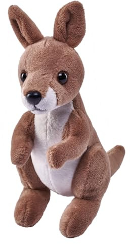 Wild Republic Pocketkins Eco Kangourou, Animal en Peluche, 12 cm, Jouet en Peluche, Fabriqué à partir de Matériaux Recyclés, Écologique, Marron