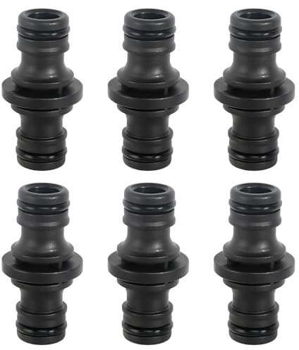 HFDONGL 6 Pièces Double Connecteur de Tuyaux Mâles Raccord Tuyau d'Arrosage 1/2 Embout Tuyau Arrosage Raccord ou Extension de Tuyau Raccords de Tuyau pour Rejoignez Le Tube de Tuyaux de Jardin