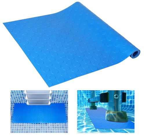 LALAGO Pooltrappmatta 90 x 40 cm, Halkfri Skyddsmatta för Poolstege, Poolkantmatta, Pooldyna (Rund)
