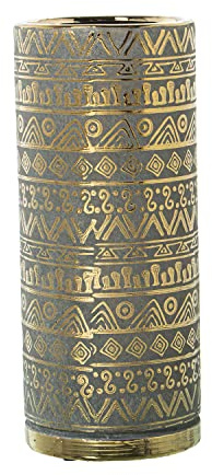 JARRÓN CERÁMICA VERDE/ORO °12X29CM