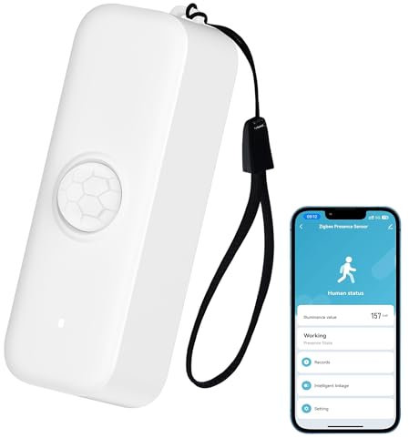 QXMH Smart Motion Detector: WiFi Motion Sensor with App Alerts for Smart Home Automation, Compatible with Alexa Echo (1 Pack)