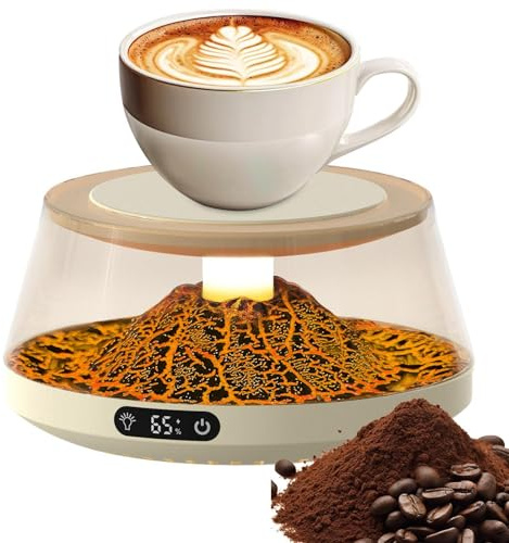Kaffemuggsvärmare, smart muggvärmare, elektrisk värmeplatta, 4 temperaturinställningar, smart koppvärmare, dryckeskaffevärmare, bärbart värmeplatta med temperaturvisning för hem
