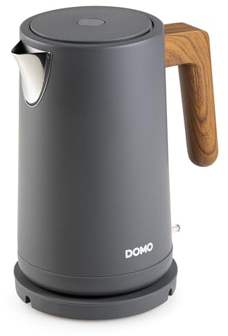 DOMO DO9268WK Wasserkocher 'Wood You' - 1,7 L - mattgrau