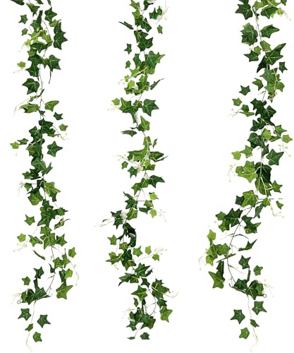 SUPEASY 3 Stück Künstliche Süßkartoffel-Ranke Girlande - Realistisch nachgebildete grüne Süßkartoffelblätter für Innen- und Außendekoration, Hochzeiten, Partys, Gärten, Zäune & Regal-Deko