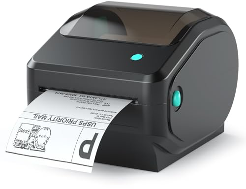 Bisofice Stampante Termica Etichette Bluetooth, Stampante Etichette 4x6 di Spedizione e Postali, per Amazon, Shopify, UPS, DHL, DPD (Adatto etichette 30-110 mm, Velocità stampa 152 mm/s)