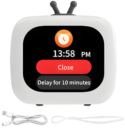 Mihauuke Altavoz Pequeño | Reproductor Musical Portátil con Forma de Televisor - Dispositivo de Audio Mini Inalámbrico con Pantalla Táctil para Playa Gimnasio Garaje Fiesta al Aire Libre Camping