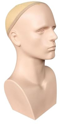 IOIUSKKU Tête de mannequin homme polyvalente pour foulard, collier, perruque, bijoux et accessoires. Idéale pour la formation et la mise en valeur des tendances de mode. Mannequin d'entraînement pour