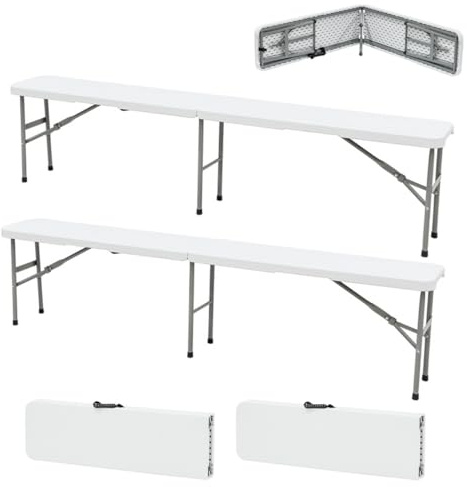LOT 2 BANCS Pliables 180/180 x 28 X 43,5 CM/POIGNÉE DE Transport - KAMBERG