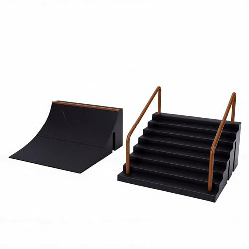 Topiky Mini Finger Skateboards Ramp Kit, 2 St Gripbräda Skate Ramps, Portabla Gripbräda Hinder för älskare Skicklighetsträning