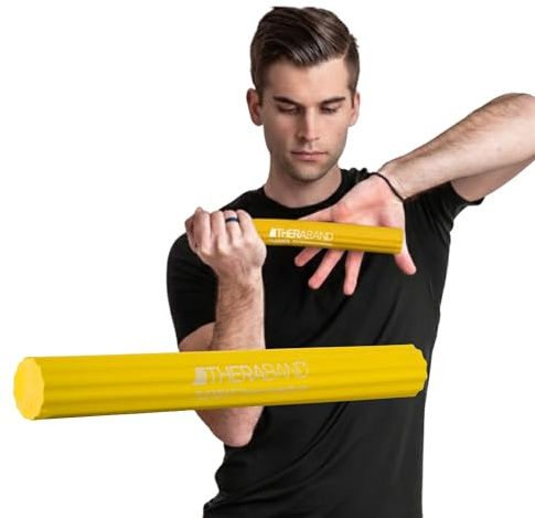 Theraband FlexBar Barre de résistance pour épicondylite médiale, prévient Les tendinites et améliore la Force de préhension, soulage la Douleur du coude du Tennis, du coude du Golfeur et de la