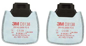 3M Secure Click Partikelfilter D3138, P3 R mit Aktivkohle