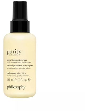 philosophy purity made simple pore ultra-light face moisturizer - with vitamins C & E, green tea, meadowfoam & chia seed oil - nourishing formula delivers 24-hour hydration - 4.7 fl oz