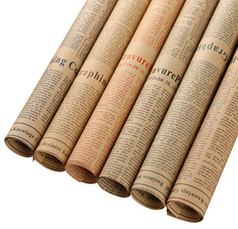 NUOBESTY 50 Hojas De Papel Kraft Vintage Para Ramos De Flores Papel De Envoltorios De Fiesta