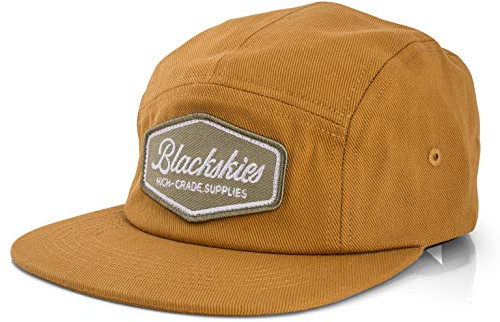 Blackskies® Oasis 5-Panel Cap | Herren Damen Unisex Baseball Mütze | Kappe Basecap Verstellbar Surf Skate Basecap Camper Mustard Gelb