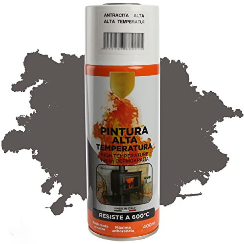 H HANSEL HOME Pintura Spray Alta Temperatura Aluminio Plata 400 Ml