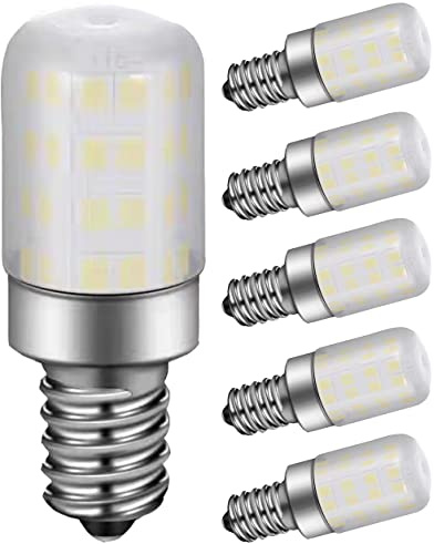E12 Led Light Bulb 4W Equivalent 40W C7 Replacement Bulbs Clear Type B Candelabra Base Bulbrite Non-Dimmable Daylight White 6000K 5Pack